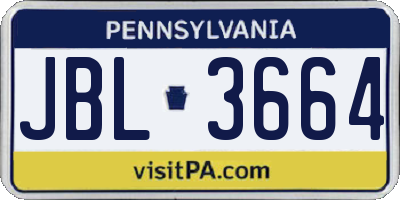 PA license plate JBL3664