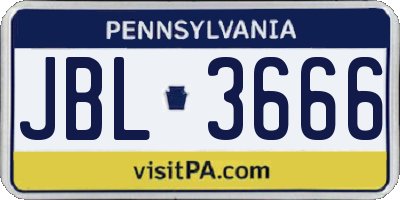 PA license plate JBL3666