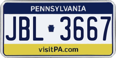 PA license plate JBL3667