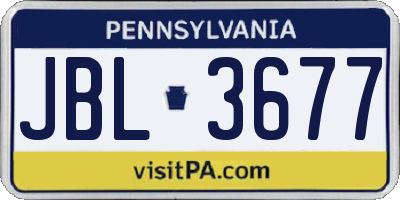 PA license plate JBL3677