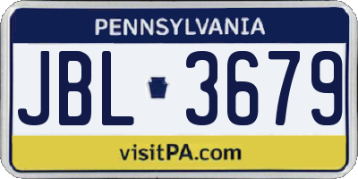 PA license plate JBL3679