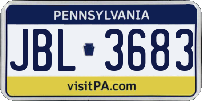 PA license plate JBL3683