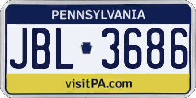 PA license plate JBL3686