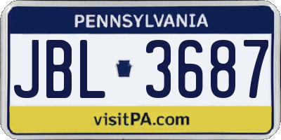 PA license plate JBL3687