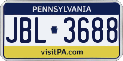 PA license plate JBL3688