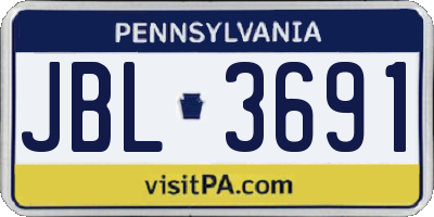 PA license plate JBL3691