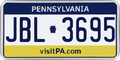 PA license plate JBL3695