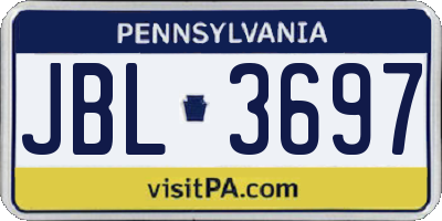 PA license plate JBL3697