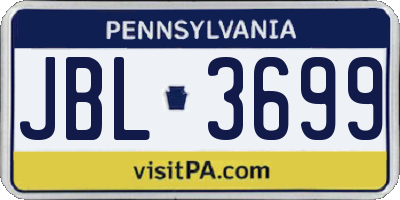 PA license plate JBL3699