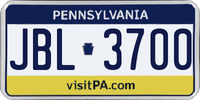 PA license plate JBL3700