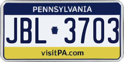 PA license plate JBL3703