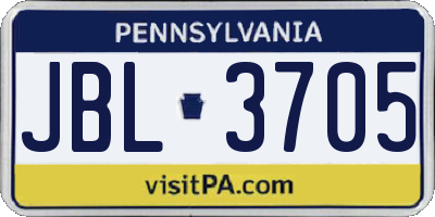 PA license plate JBL3705