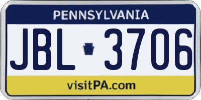 PA license plate JBL3706