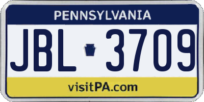 PA license plate JBL3709