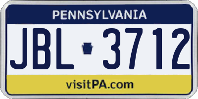 PA license plate JBL3712