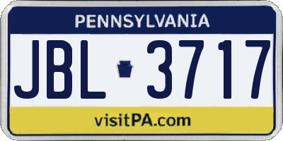 PA license plate JBL3717