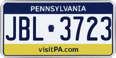 PA license plate JBL3723