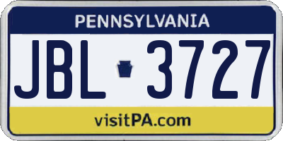 PA license plate JBL3727