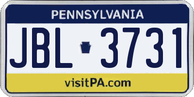 PA license plate JBL3731