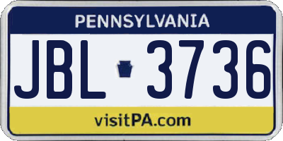 PA license plate JBL3736