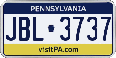 PA license plate JBL3737