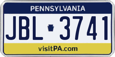 PA license plate JBL3741