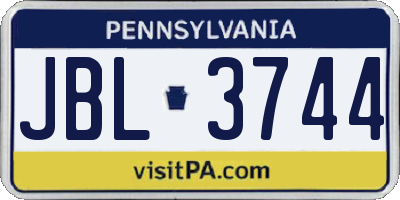 PA license plate JBL3744