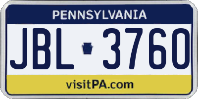 PA license plate JBL3760