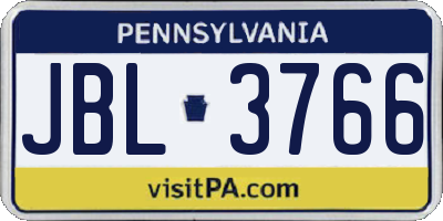 PA license plate JBL3766