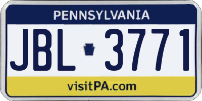 PA license plate JBL3771