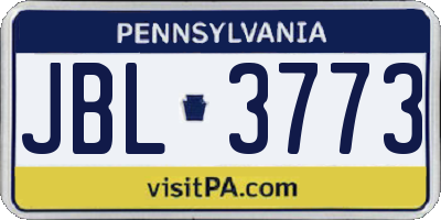 PA license plate JBL3773