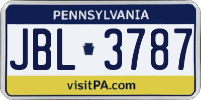 PA license plate JBL3787