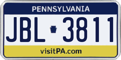 PA license plate JBL3811