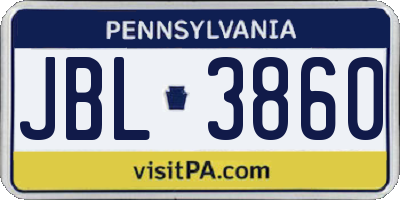PA license plate JBL3860