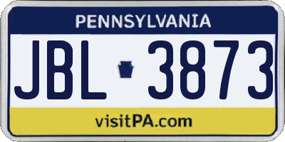 PA license plate JBL3873