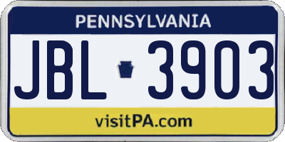 PA license plate JBL3903