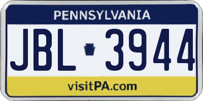 PA license plate JBL3944