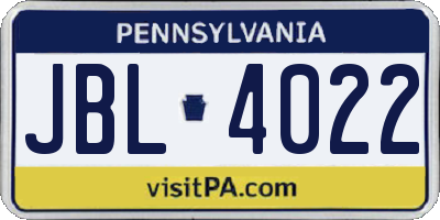PA license plate JBL4022