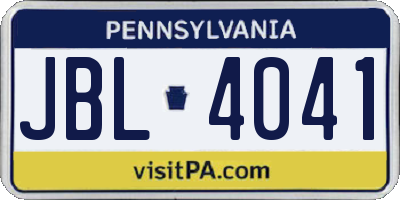 PA license plate JBL4041