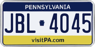 PA license plate JBL4045