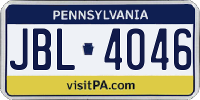 PA license plate JBL4046