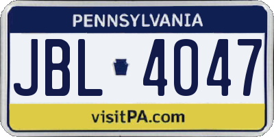 PA license plate JBL4047