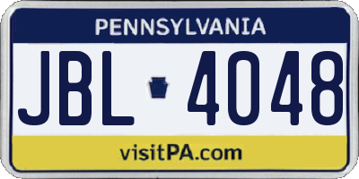 PA license plate JBL4048