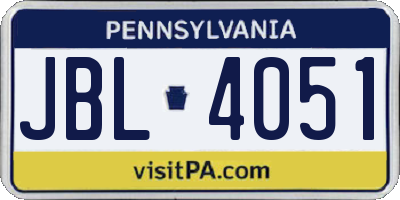 PA license plate JBL4051