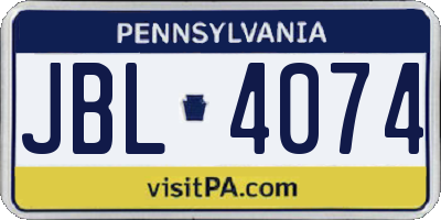 PA license plate JBL4074