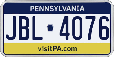 PA license plate JBL4076