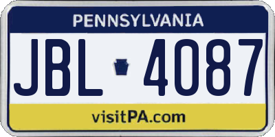 PA license plate JBL4087