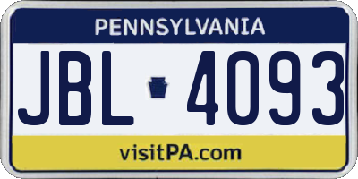 PA license plate JBL4093