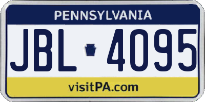 PA license plate JBL4095