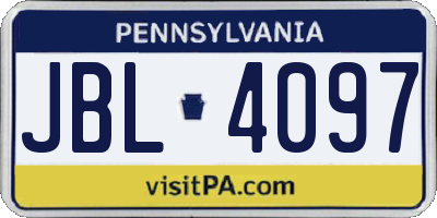PA license plate JBL4097